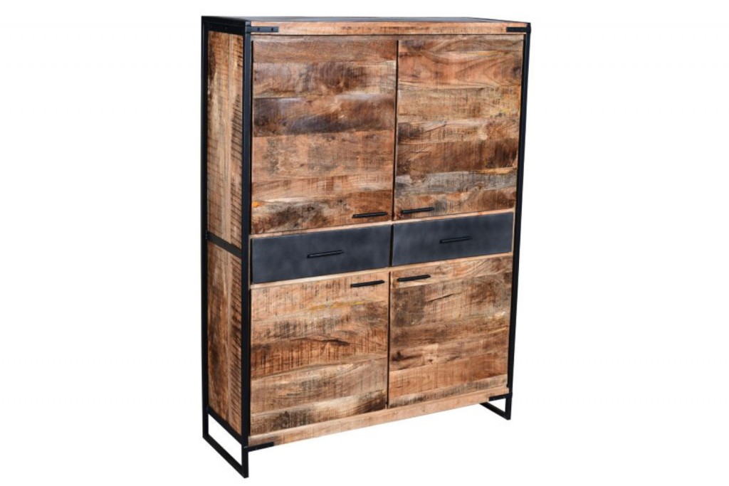 B-Ware Einzelstück Highboard 120 x 160 x 40 cm Mangoholz massiv SALI